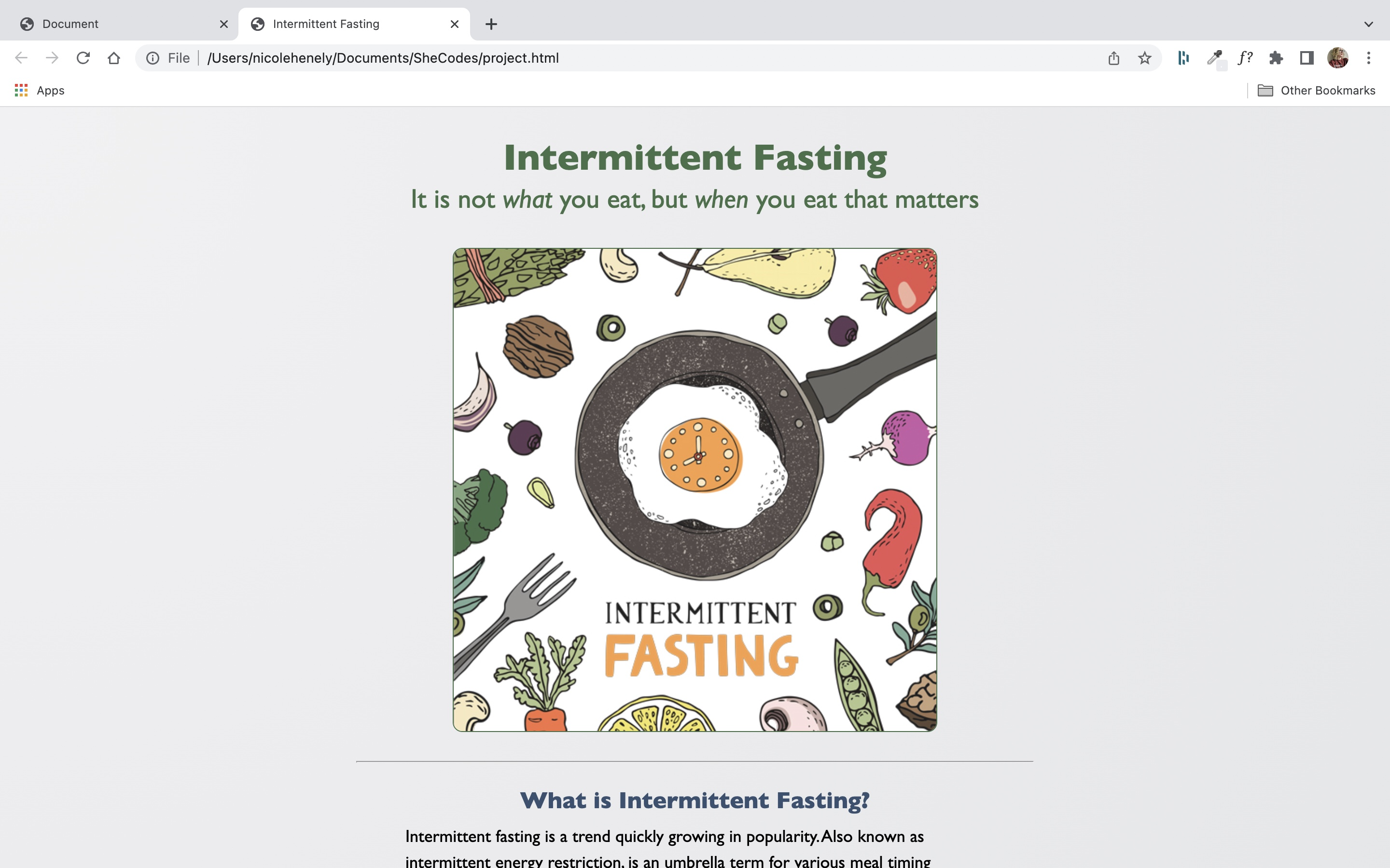 Intermittent Fasting project preview